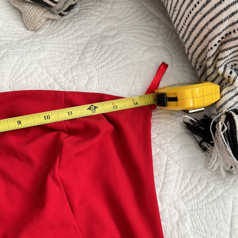 ASOS one shoulder red dress with drape scarf - Picture 5 of 5